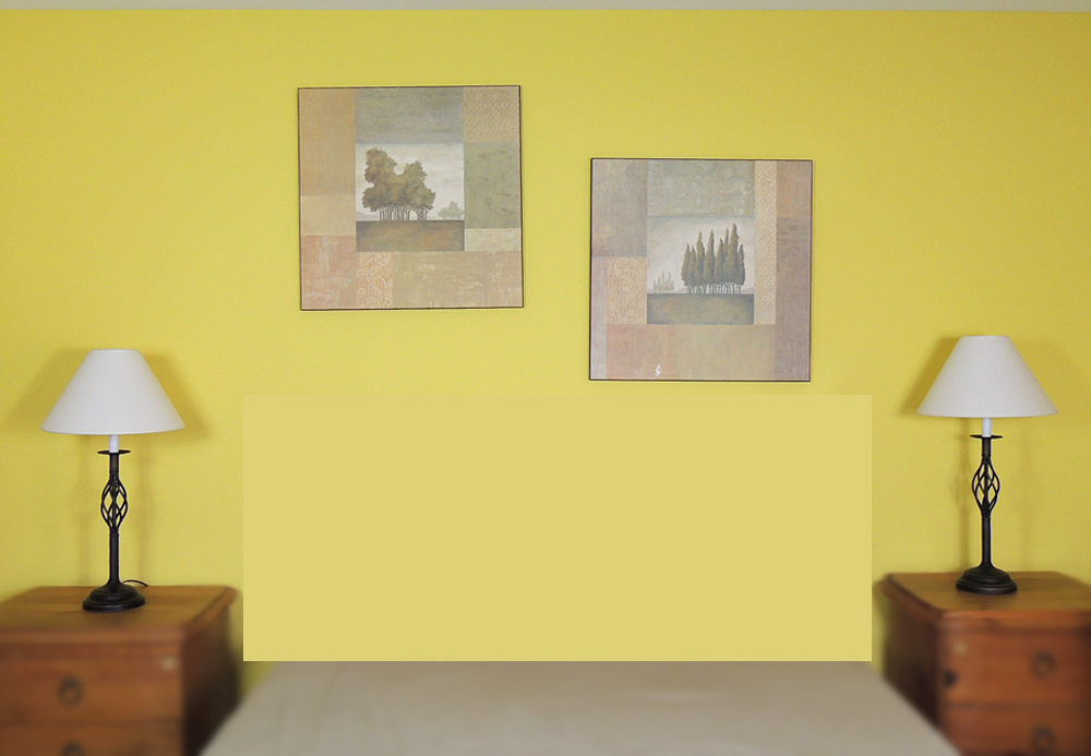 Black Iron Table Lamps and Tree Prints