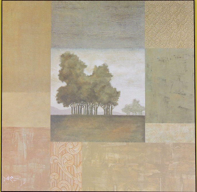 Black Iron Table Lamps and Tree Prints