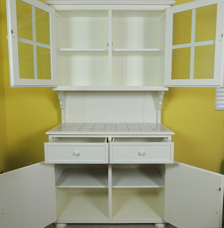 White Wood Display and Storage Cupboard