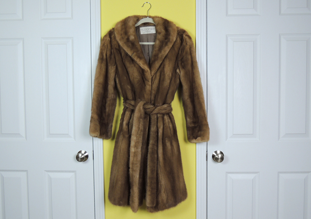 Vintage Full Length Belted Mink Coat