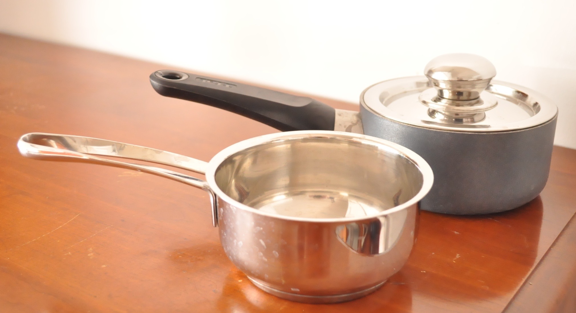 Pans with Lids, Mixing Bowls and Mixer