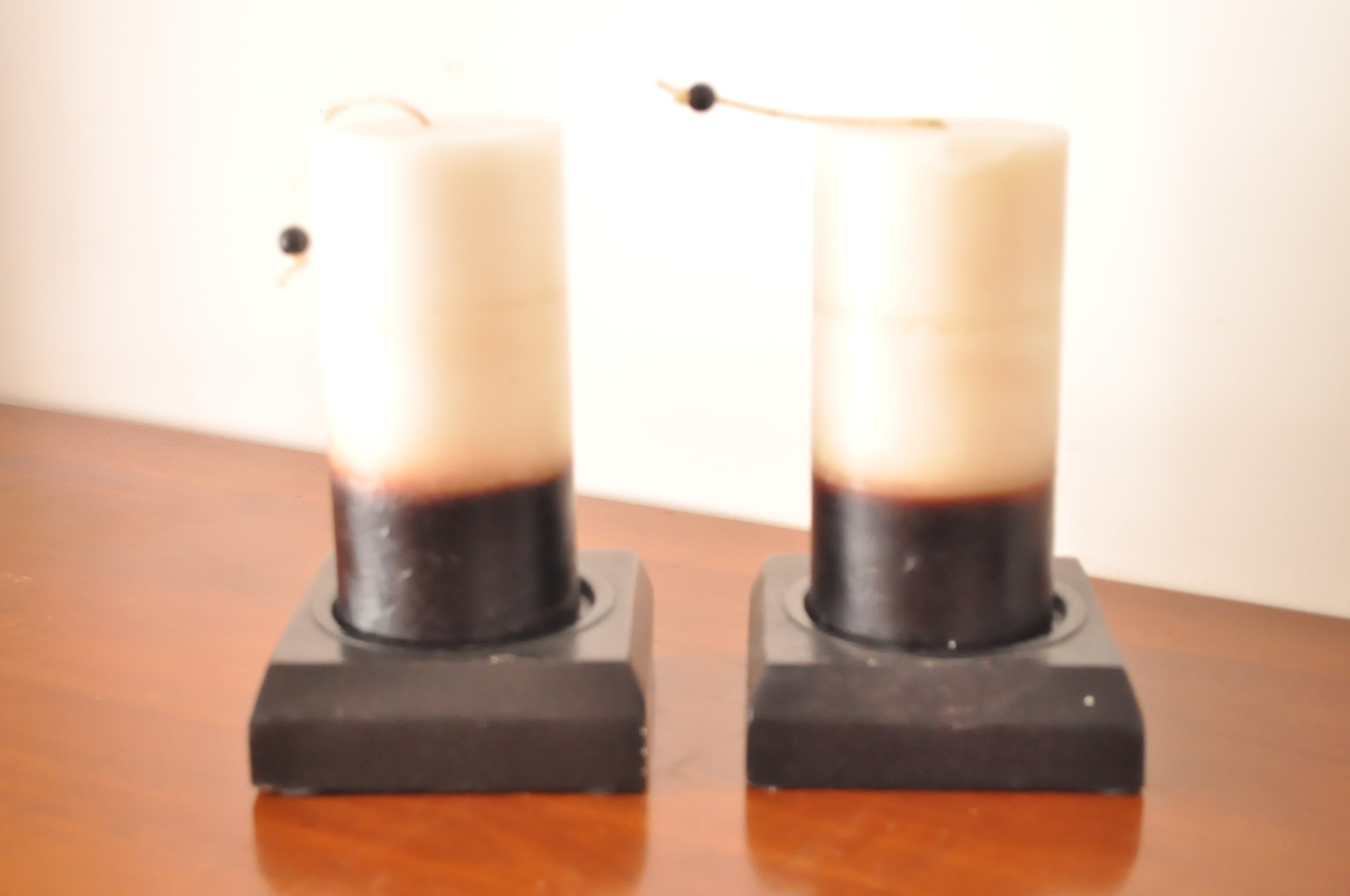 Black Shelves and Candle Decor