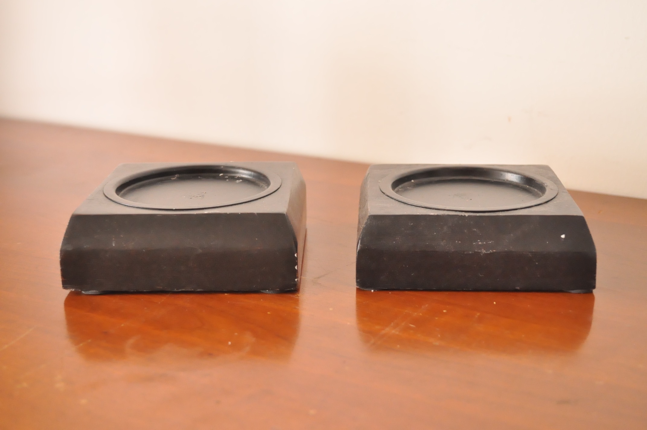 Black Shelves and Candle Decor