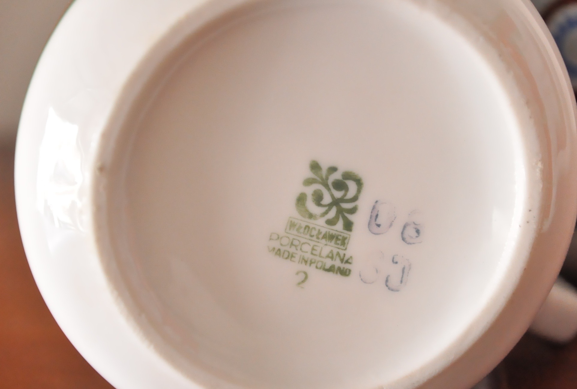 Blue Platter, Dish and Colorful Mugs