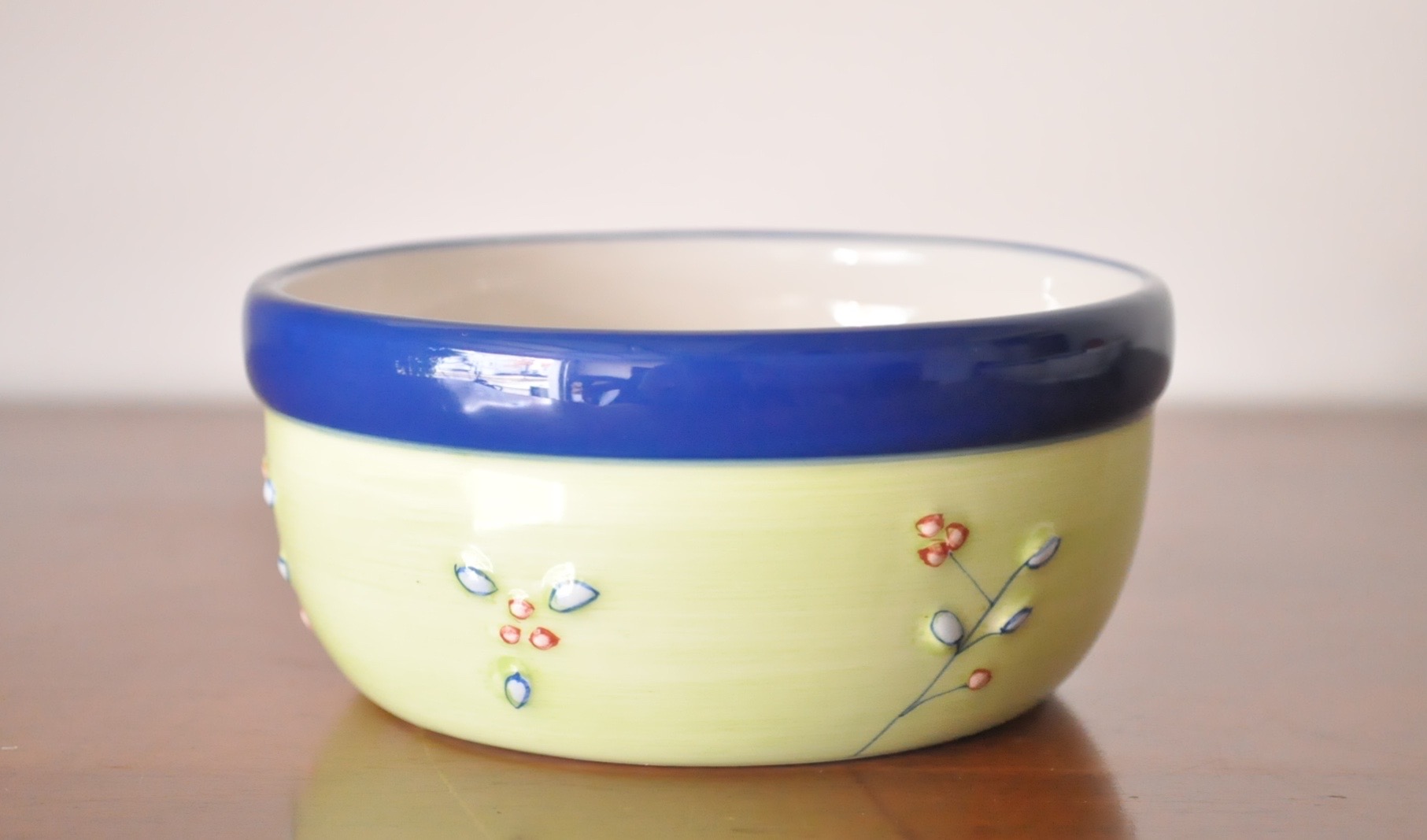 Blue Platter, Dish and Colorful Mugs