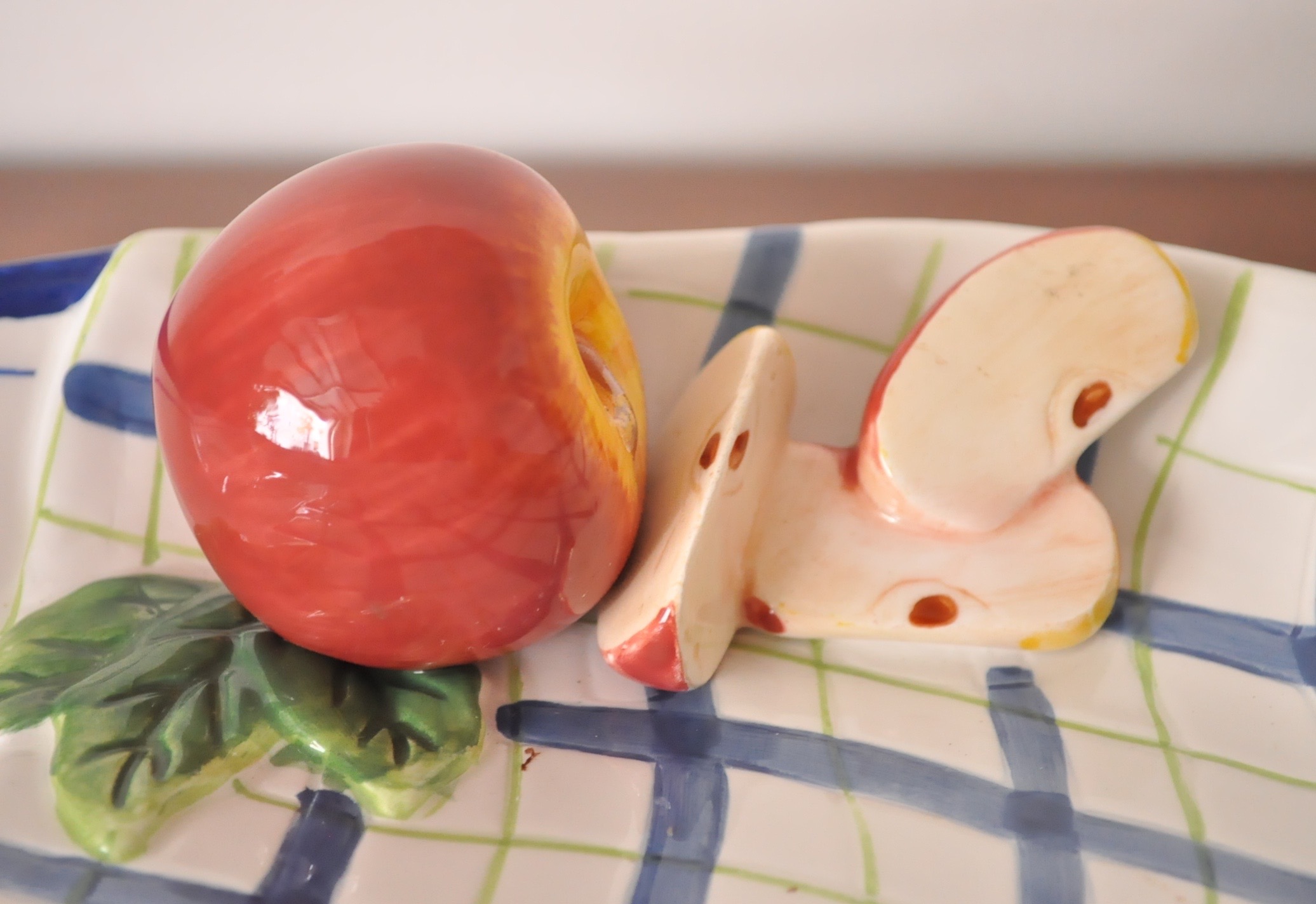 Blue Platter, Dish and Colorful Mugs
