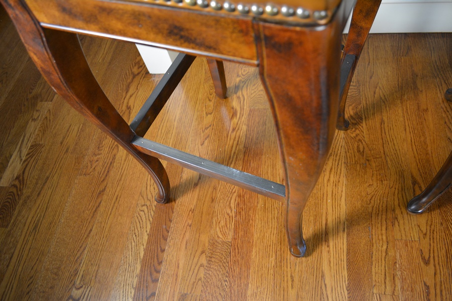 Four Frontgate Leather Bar Stools