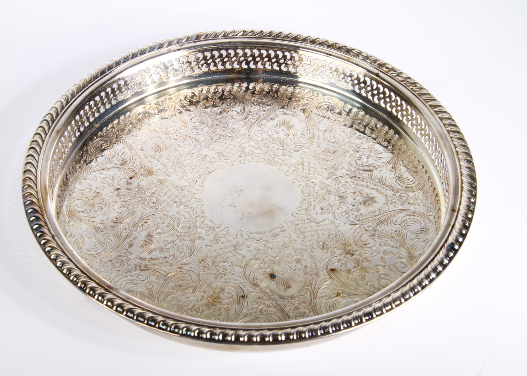 W. M. Rogers Silverplate Engraved Tray