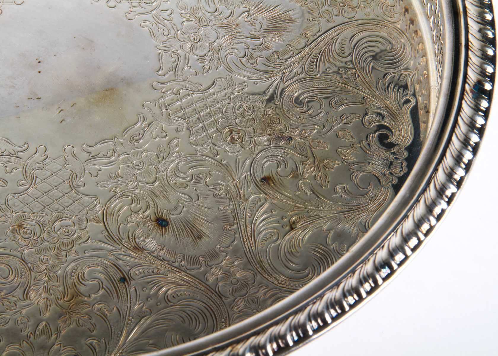 W. M. Rogers Silverplate Engraved Tray