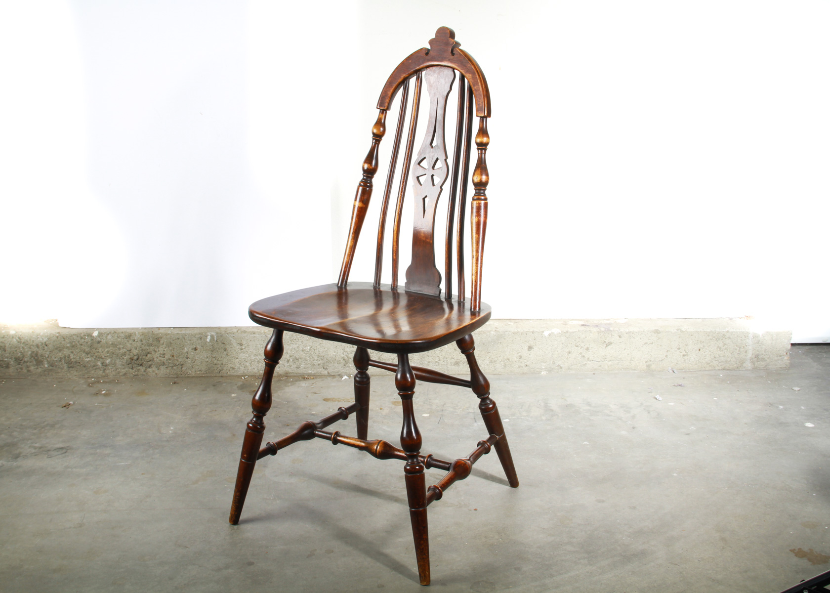 Antique Walnut Windsor Style Side Chair