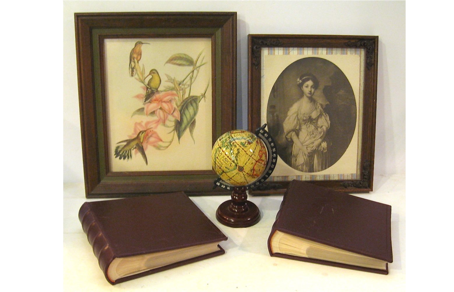 Vintage Prints in Frames, Photo Albums and Small Globe