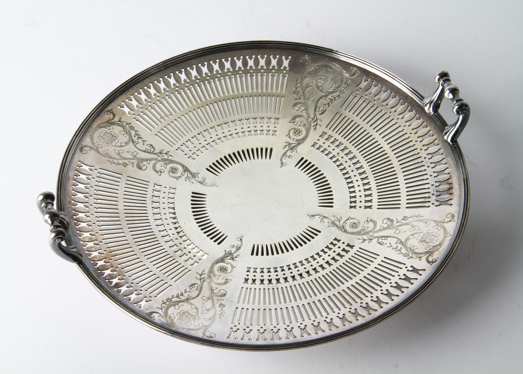 Engraved Silverplate Tray with Handles