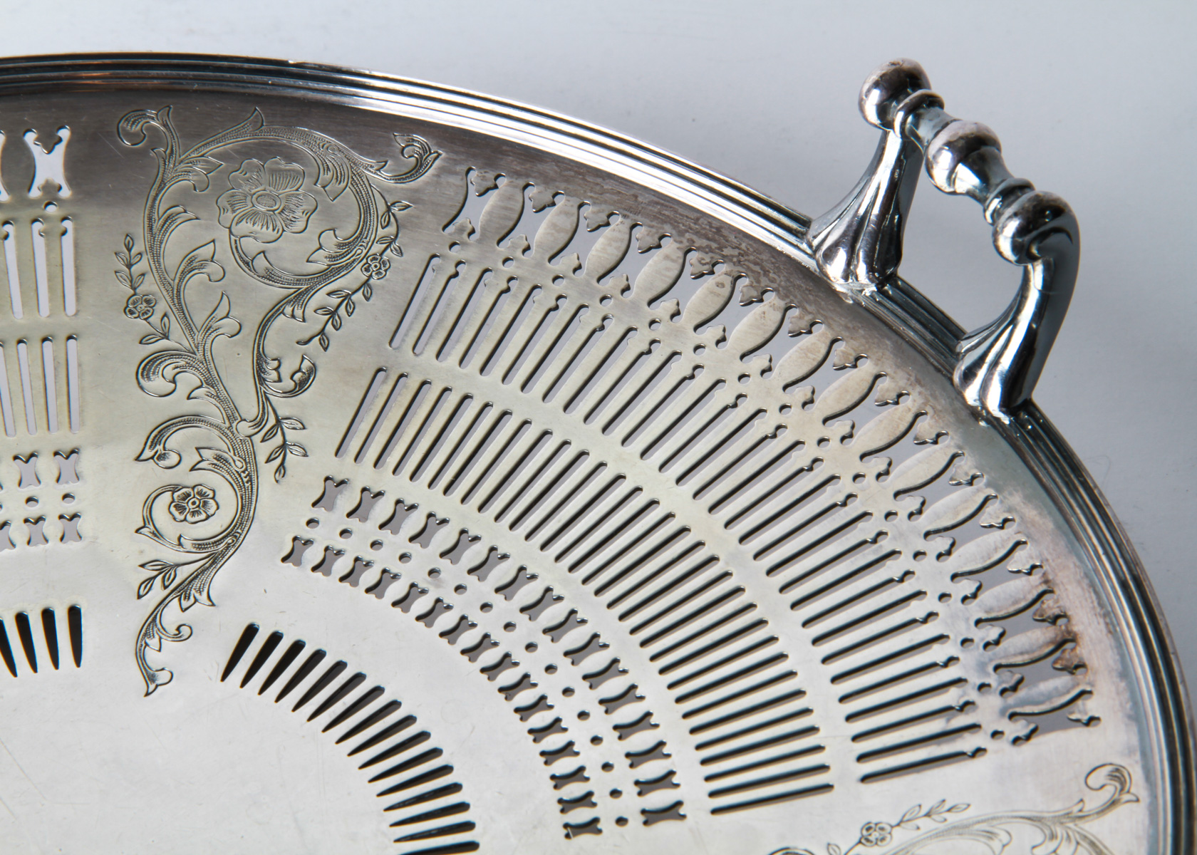 Engraved Silverplate Tray with Handles