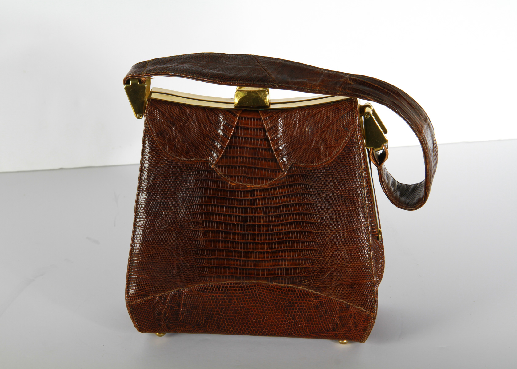 Vintage Brown Snakeskin Handbag