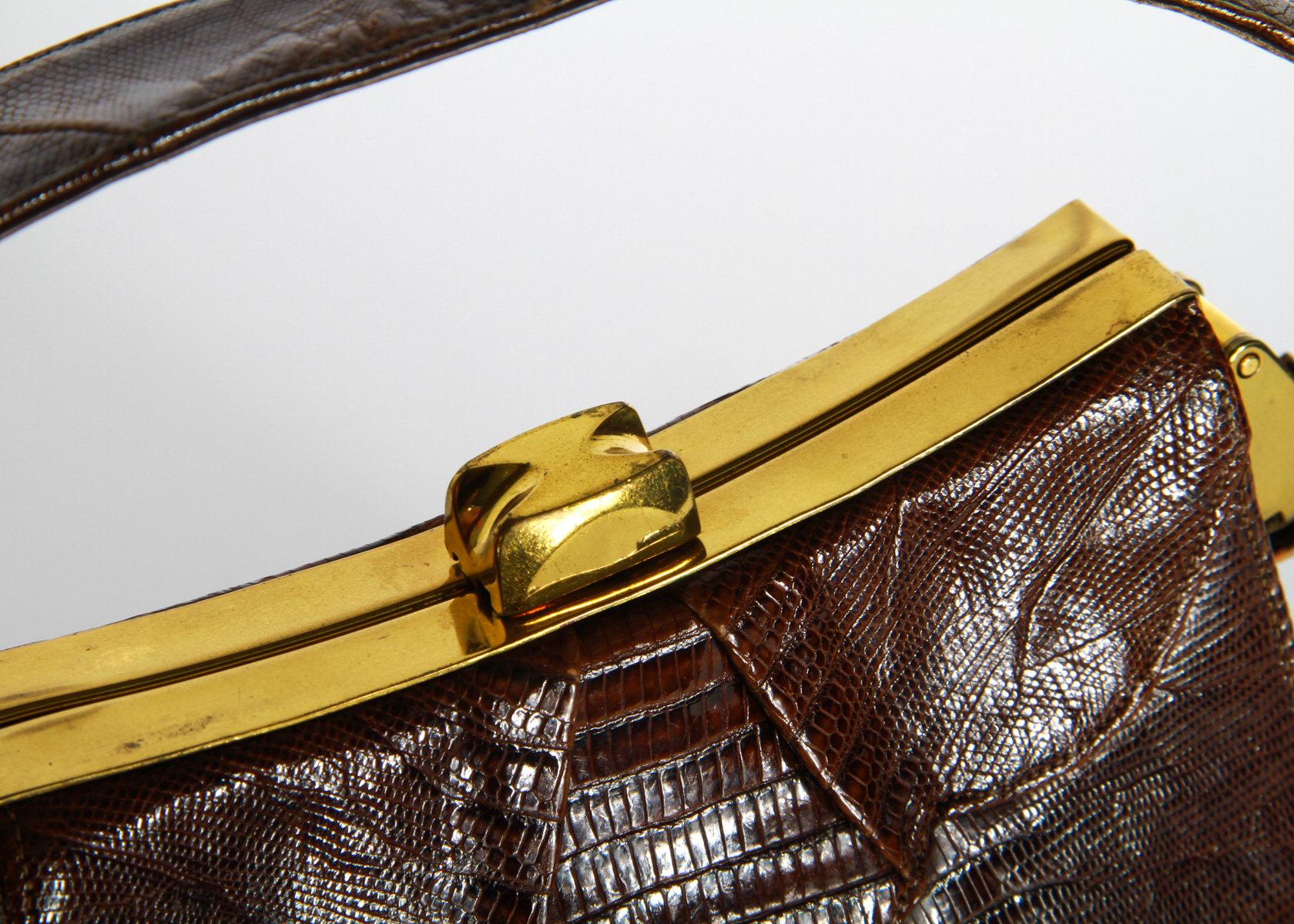 Vintage Brown Snakeskin Handbag