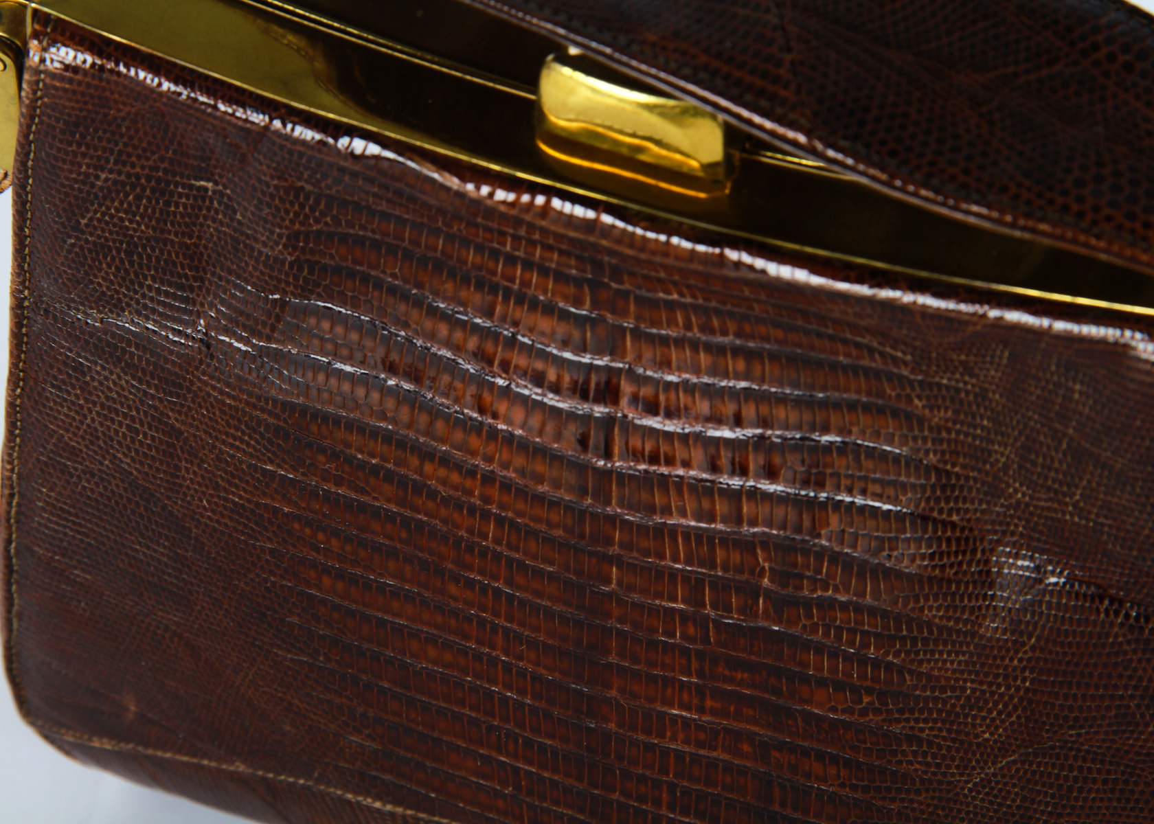 Vintage Brown Snakeskin Handbag