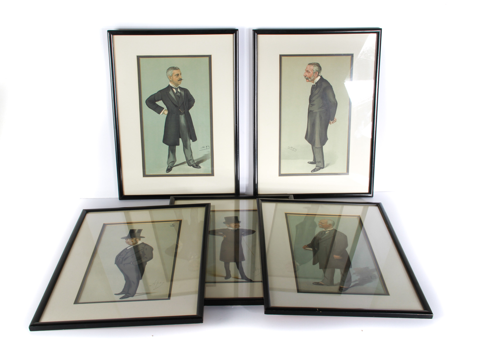 Set of Five Framed Vanity Fair Prints