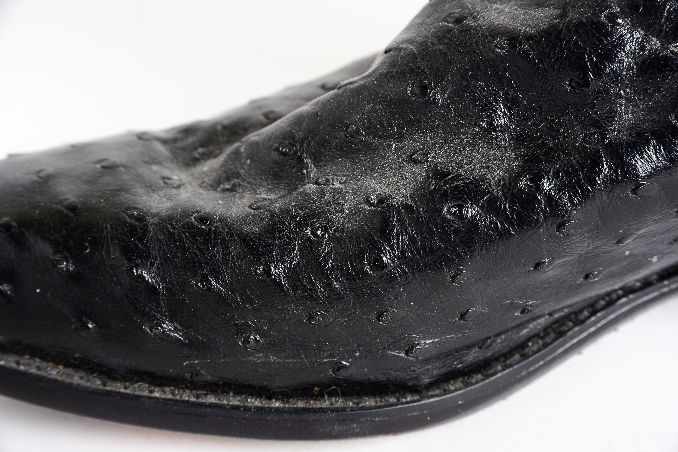 J. Chisholm Leather and Ostrich Cowboy Boots