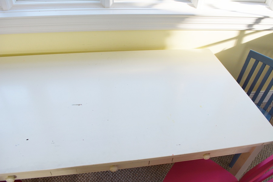 Pottery Barn Kids White Craft Table and Four "Carolina" Chairs