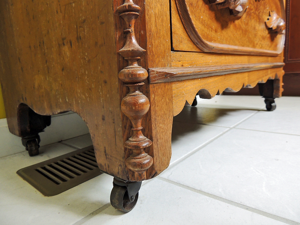 Turn Of The Century Oak Carved Chest of Drawers