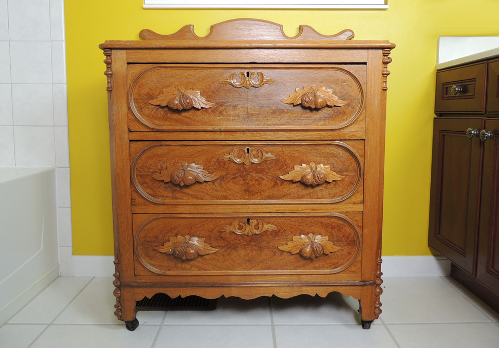 Turn Of The Century Oak Carved Chest of Drawers