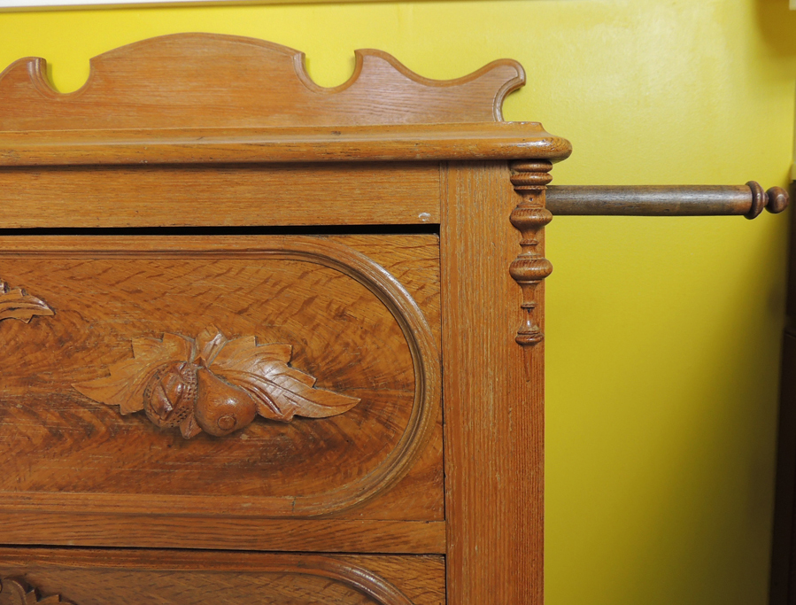 Turn Of The Century Oak Carved Chest of Drawers