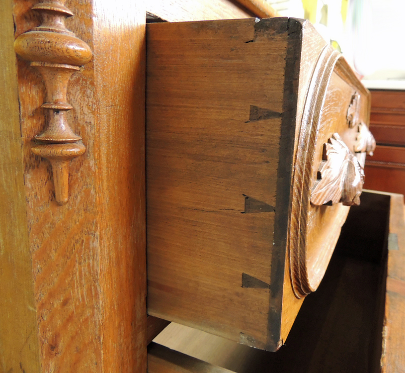 Turn Of The Century Oak Carved Chest of Drawers