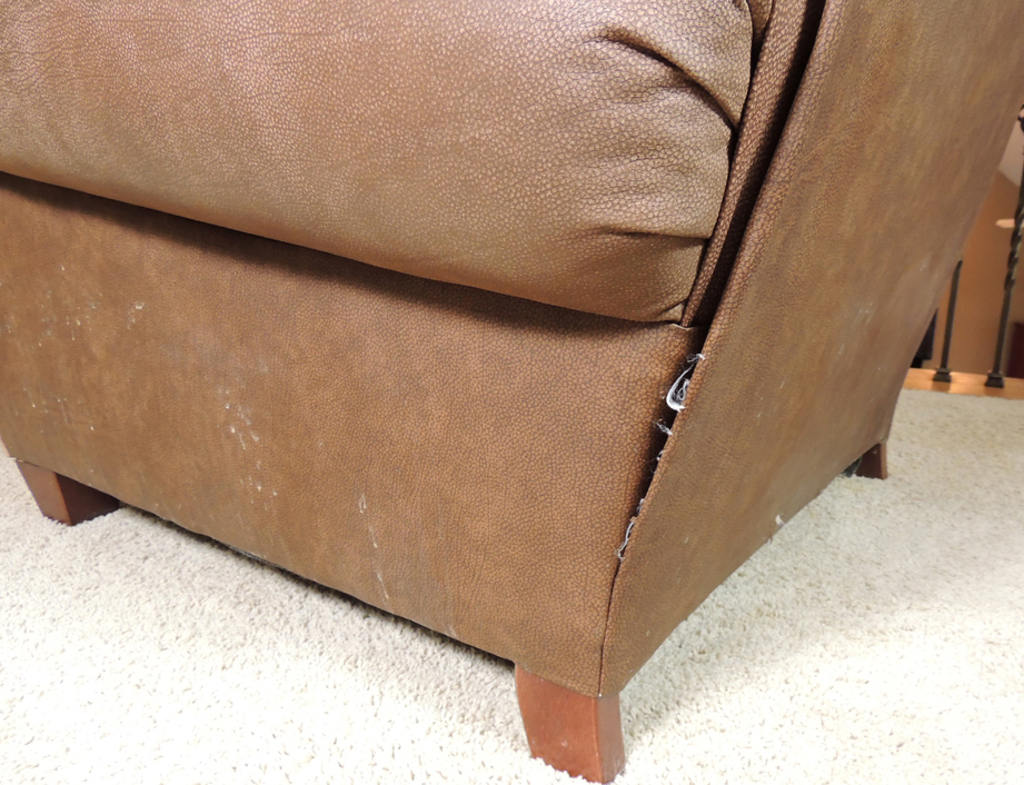 Brown Barcalounger Faux Leather Armchair Recliner