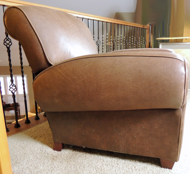 Brown Barcalounger Faux Leather Armchair Recliner