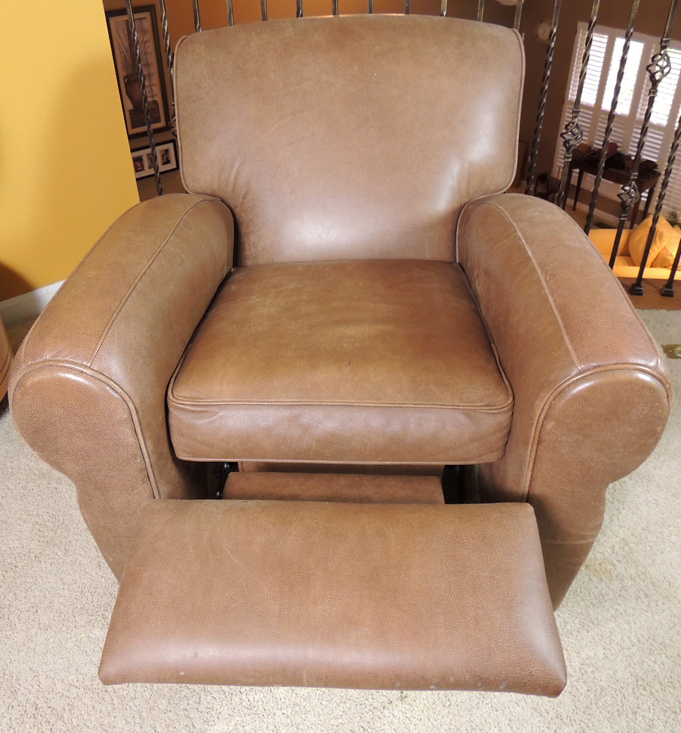 Brown Barcalounger Faux Leather Armchair Recliner