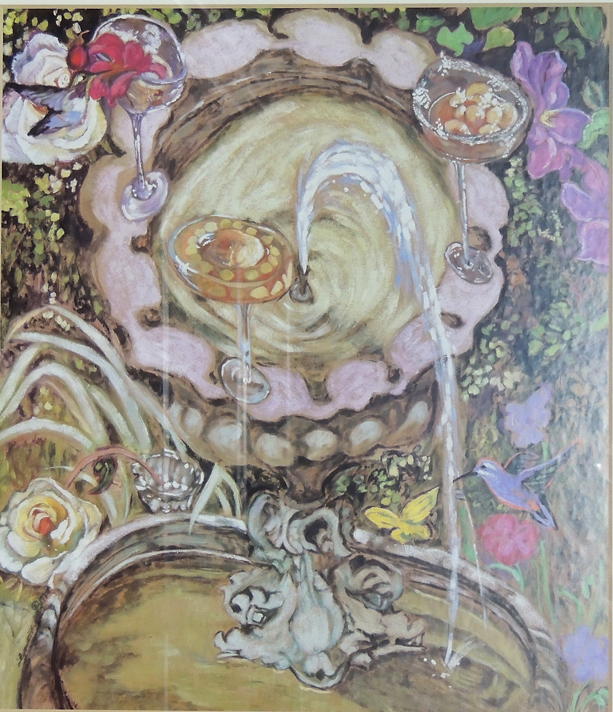 Trio Of Tall Wrought Iron Candle Holders w/ Lynn Hays Print