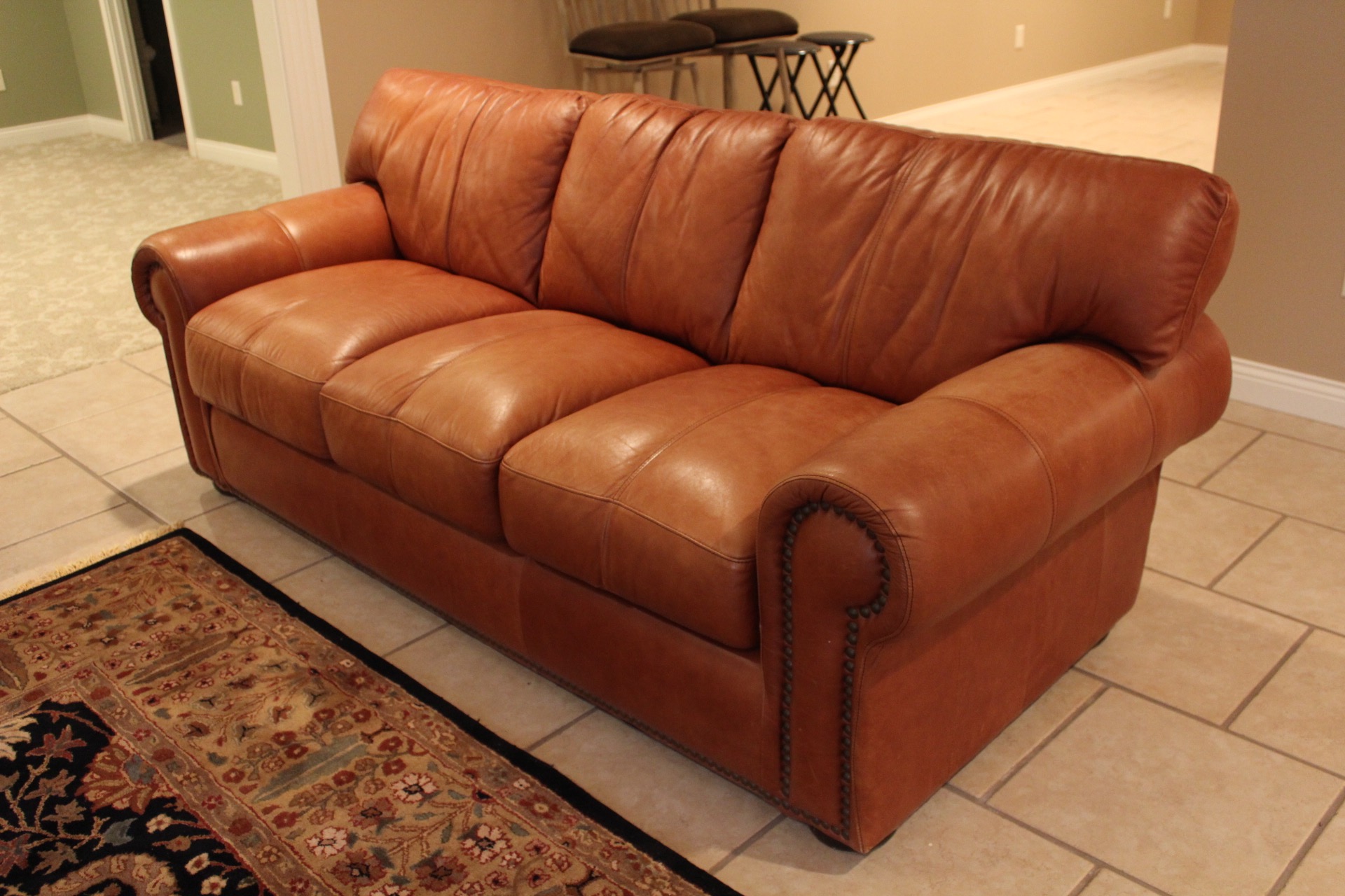 Elder Beerman Tufted Leather Sofa