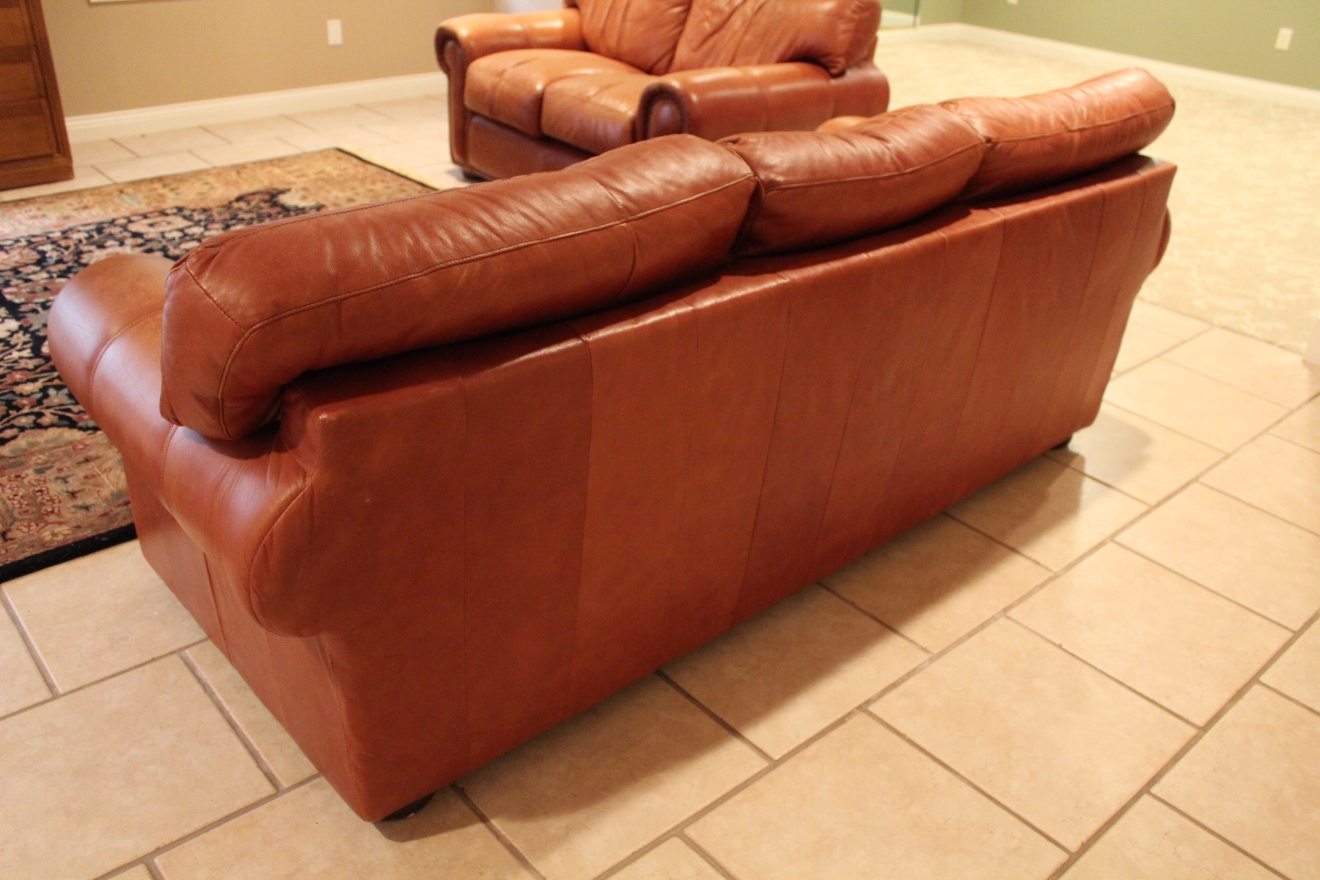 Elder Beerman Tufted Leather Sofa