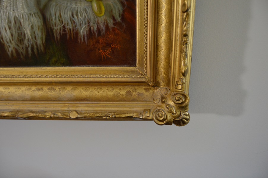 1875 J. Miesse Oil on Canvas Watermelon Still Life