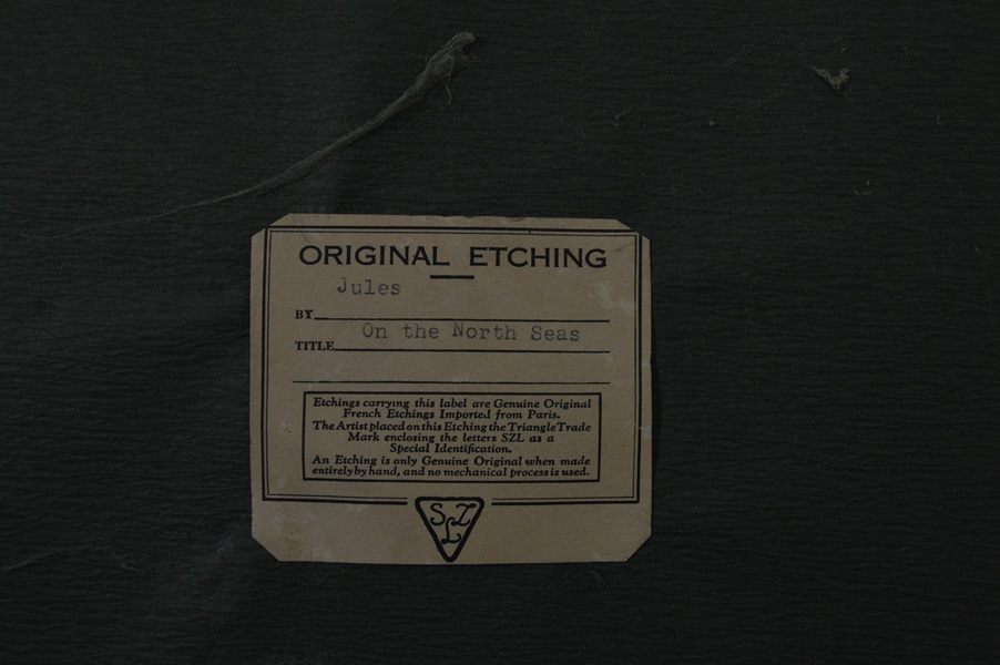 French Artist Jules Signed Hand Colored Original Etching