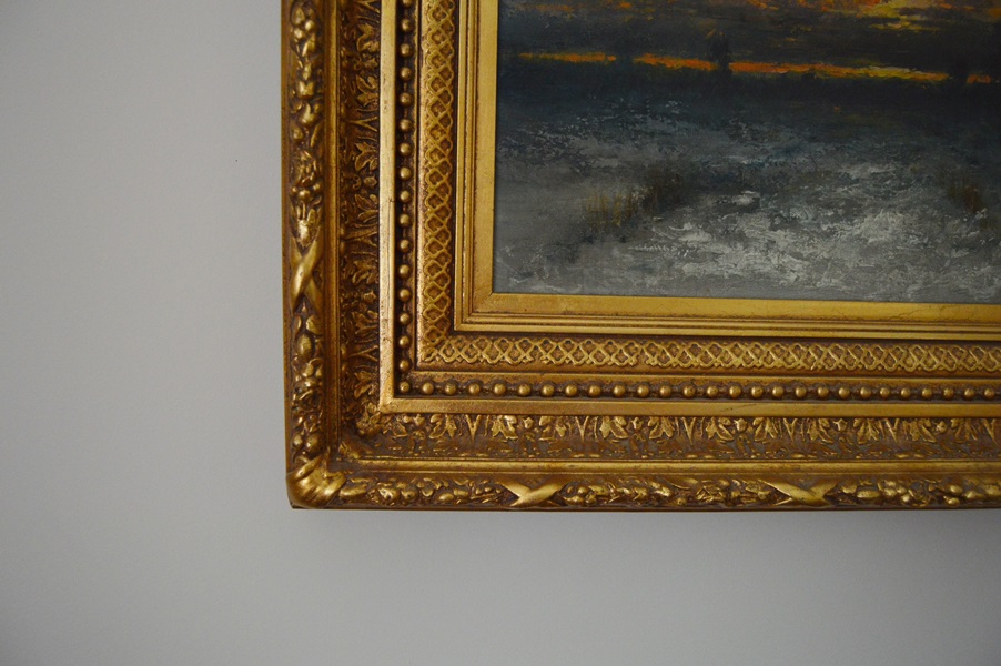 Late 19th Century Barbizon School Style Oil on Canvas Landscape