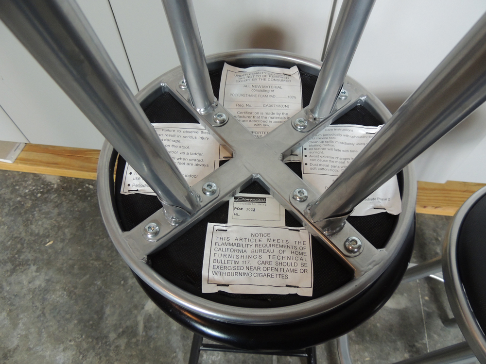 Dimensions Stainless Bar Stools and Folding Stool