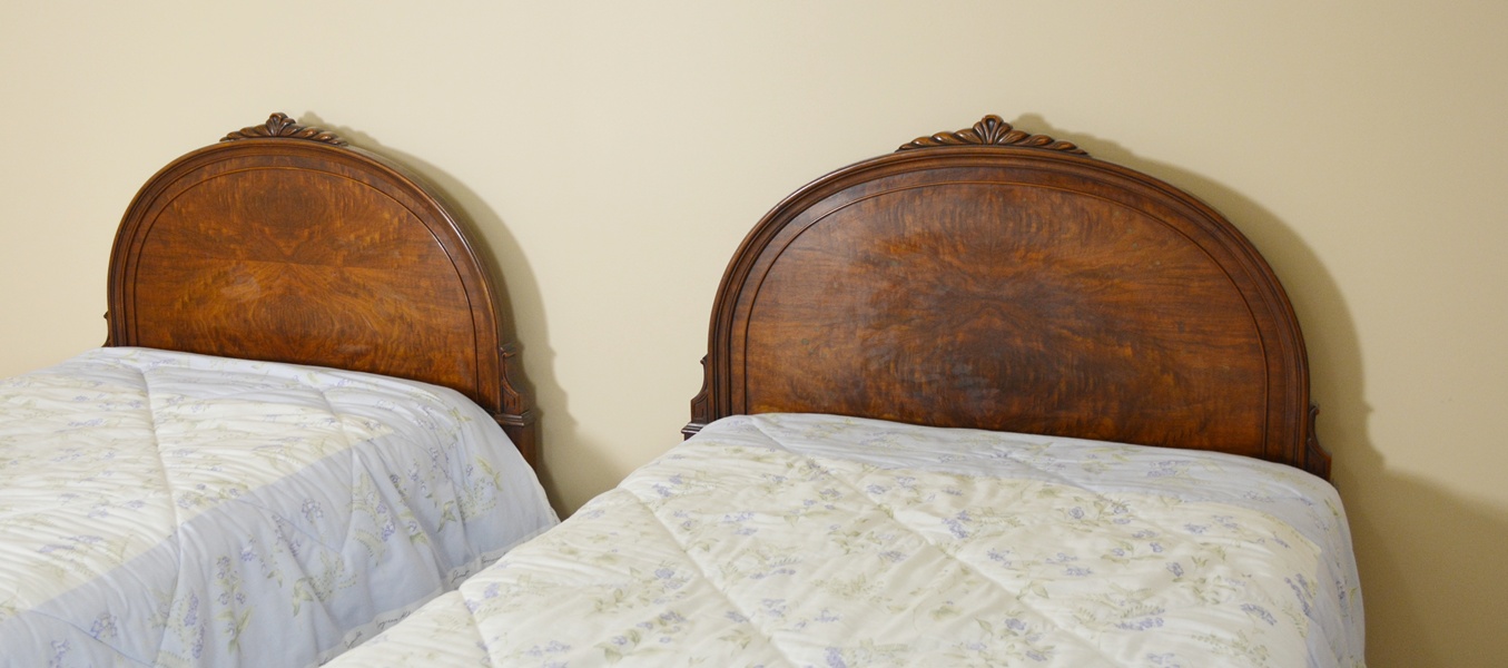 Two Antique Mahogany Twin Beds