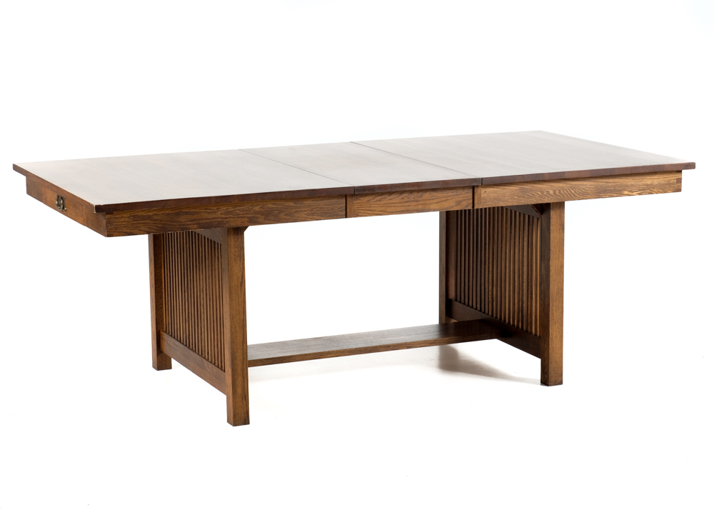 Frank Lloyd Wright - Prairie Style Oak Table and Six Chairs