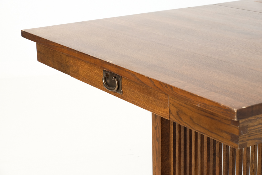 Frank Lloyd Wright - Prairie Style Oak Table and Six Chairs