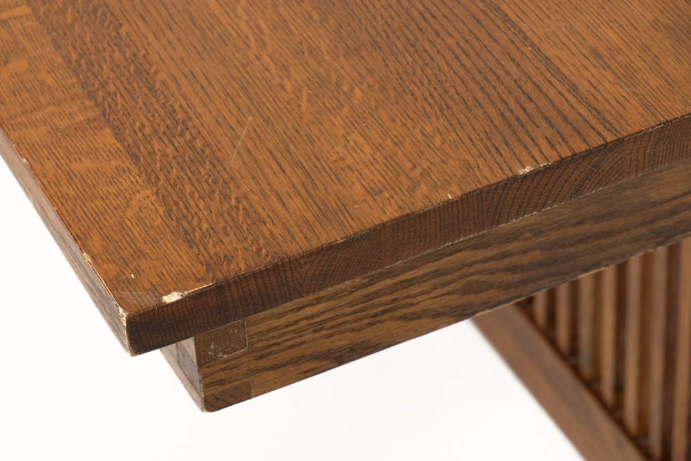 Frank Lloyd Wright - Prairie Style Oak Table and Six Chairs