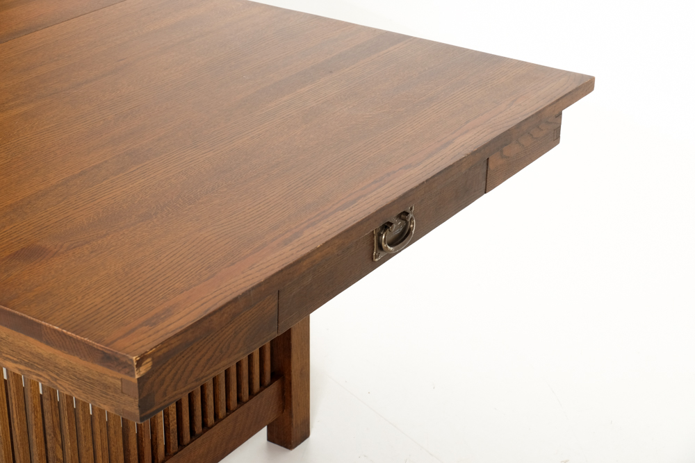 Frank Lloyd Wright - Prairie Style Oak Table and Six Chairs
