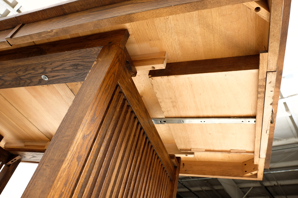Frank Lloyd Wright - Prairie Style Oak Table and Six Chairs