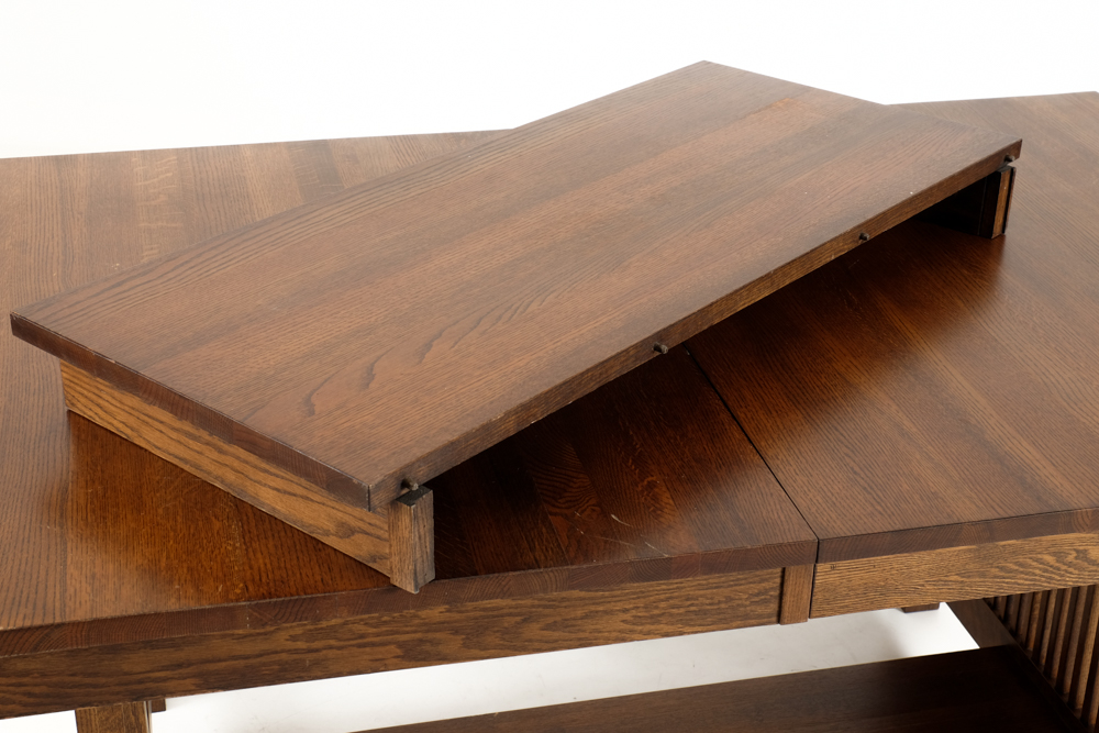 Frank Lloyd Wright - Prairie Style Oak Table and Six Chairs