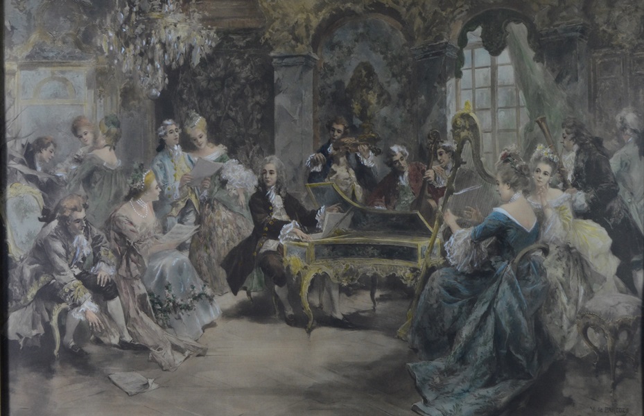 V. De Paredes Hand Colored Lithograph Print