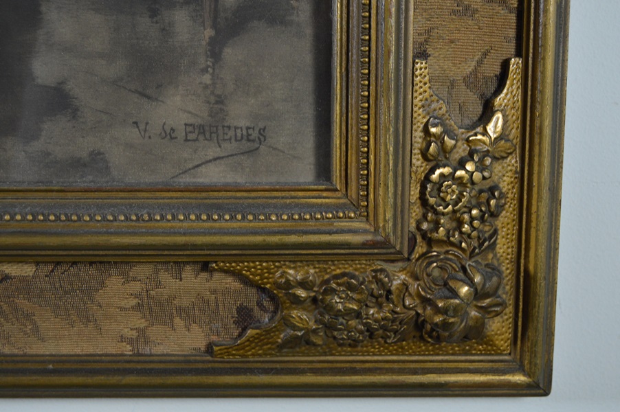 V. De Paredes Hand Colored Lithograph Print