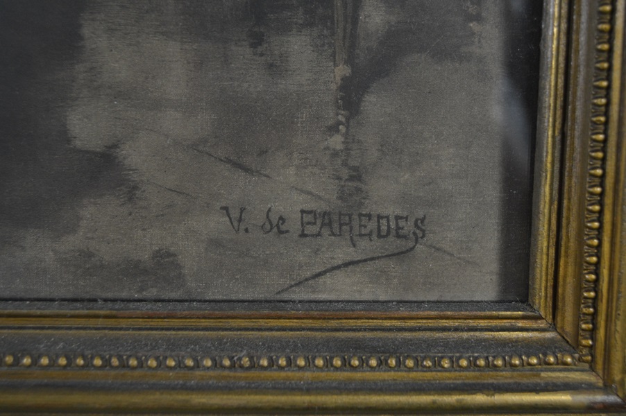 V. De Paredes Hand Colored Lithograph Print