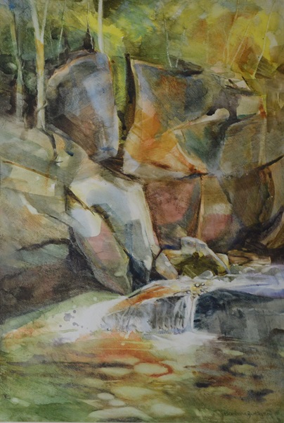 Barbara Zentgraf Watercolor Painting- Rocky Stream
