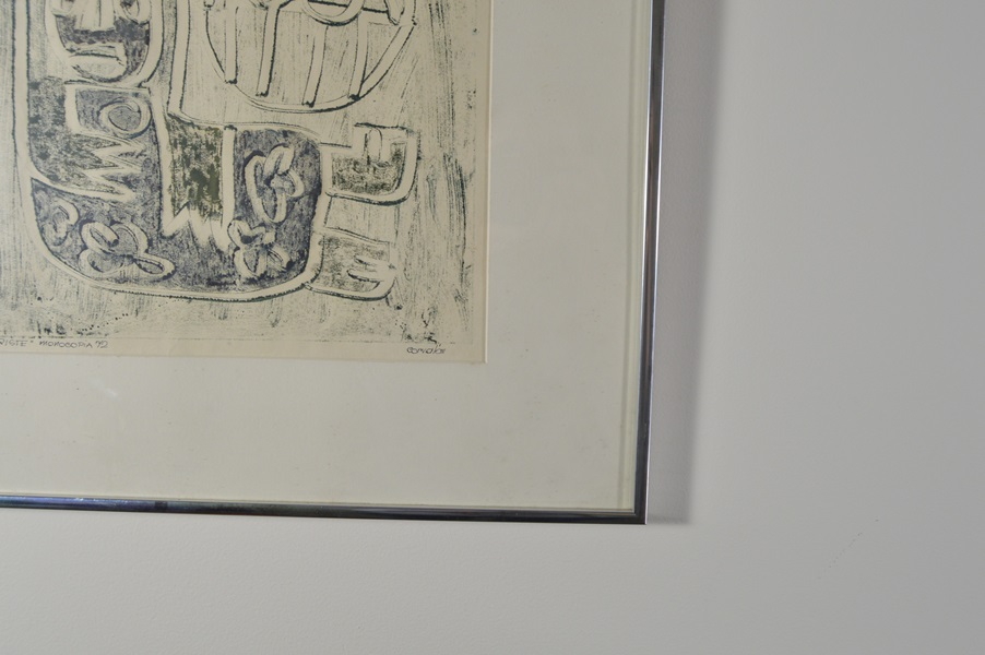 Corvalom Monochrome Stone Lithograph- Triste (Sad)