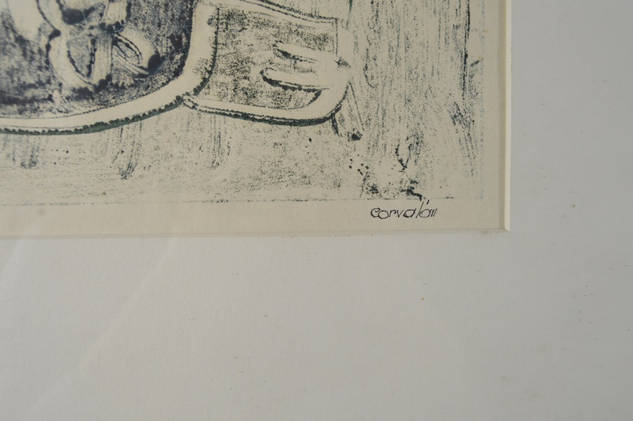 Corvalom Monochrome Stone Lithograph- Triste (Sad)